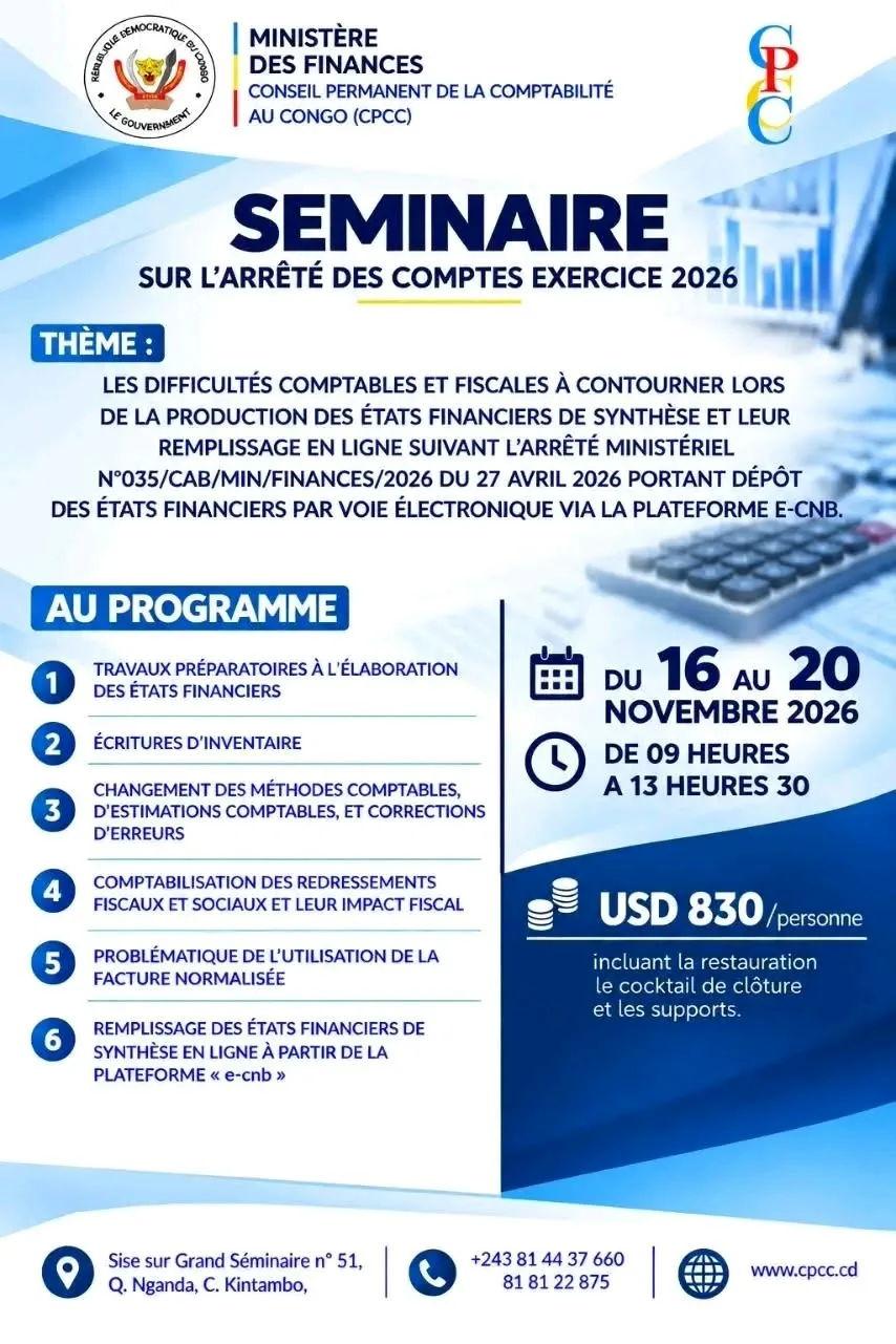 ARRÊTÉ  DES COMPTES EXERCICE 2026